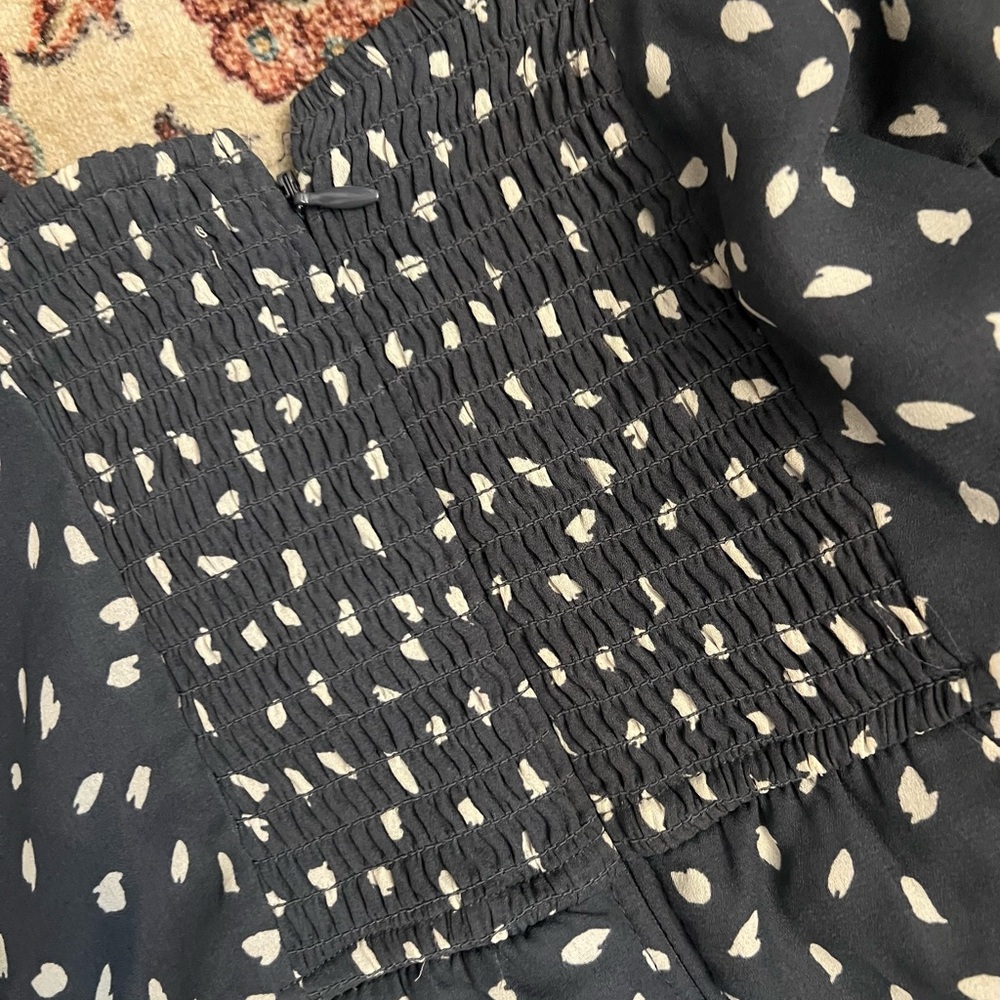 Abercrombie & Fitch Blue Polka Dot slitted Midi Dress, size XS - Picture 9 of 9